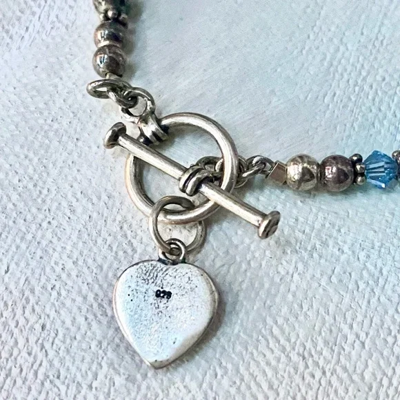 Vintage Brighton Multi-Color Crystal & .925 Sterling Silver Toggle Bracelet - Picture 5 of 7